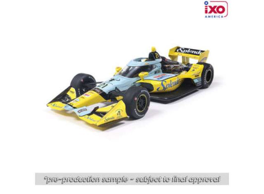 Pre-Order – 2026 NTT INDYCAR Series #21 Christian Rasmussen/Ed Carpenter Racing, TBD (Road Course), blue/yellow 1:18 IXO America Model (IND18045) – ETA. July/August 2026