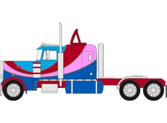 Pre-Order – 1973 Peterbilt 359, blue/pink 1:64 IXO America Model (ixoU64TR021) – ETA. July/August 2026