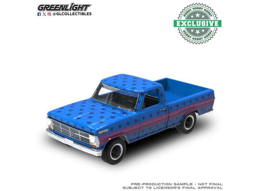 Pre-Order – 1969 Ford F-100 Truck USA 250 Tribute *Norman Rockwell*, blue 1:64 GreenLight Model (gl30600) – ETA. September 2026