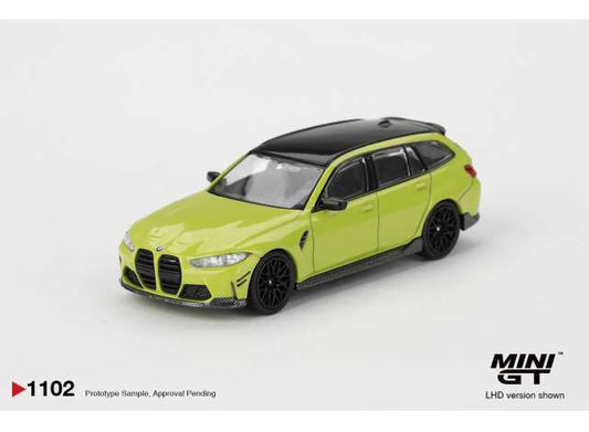 Pre-Order – 2025 BMW M3 (G82) Touring, Sao Paulo yellow 1:64 Mini GT Model (MGT01102BL) – ETA. September 2026