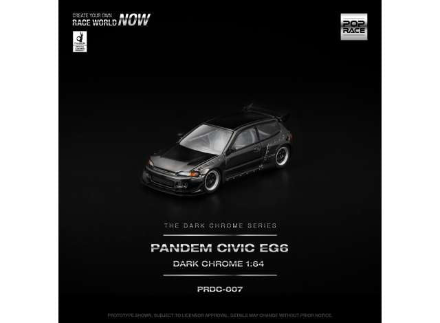 Pre-Order – Pandem Civic EG6 *The Dark Chrome Series*, dark chrome 1:64 Pop Race Limited Model (PRDC007) – ETA. July/August 2026