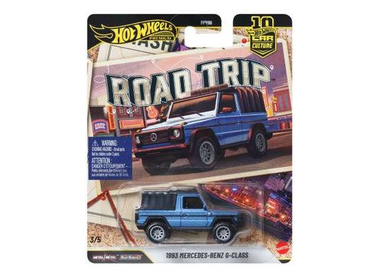 Pre-Order – 1993 Mercedes-Benz G Class *Road Trip*, blue 1:64 Hotwheels Model (hwmvJKF38) – ETA. January 2027