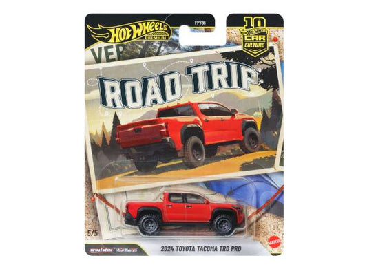 Pre-Order – 2024 Toyota Tacoma TRD Pro *Road Trip*, red 1:64 Hotwheels Model (hwmvJKF40) – ETA. January 2027