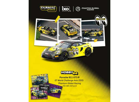 Pre-Order – Porsche 911 GT3 R Sun Jingzu/Adderly Fong GT World Challenge Asia 2025 Phantom Global Racing, black/yellow 1:64 Tarmac Model (TC-T64-084-25FUJ13) – ETA. September 2026