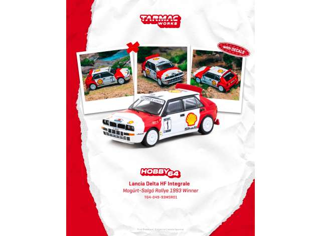 Pre-Order – Lancia Delta HF Integrale #1 László Sen Ranga/Erno Büki Mogürt-Salgó Rallye 1993 Winner, white/red 1:64 Tarmac Model (TC-T64-049-93MSR01) – ETA. September 2026