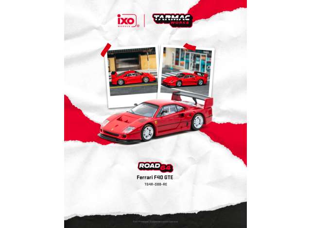 Pre-Order – Ferrari F40 GTE, red 1:64 Tarmac Model (TC-T64R-088-RE) – ETA. September 2026