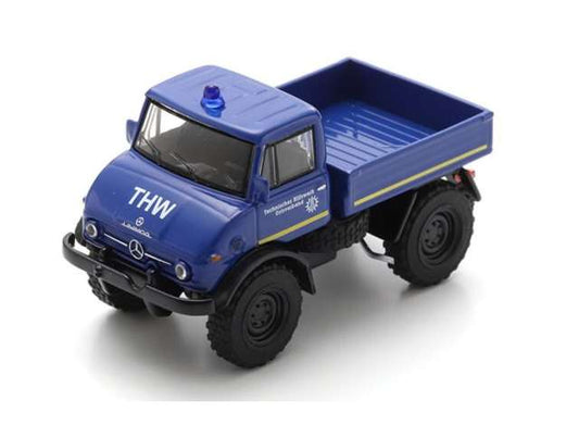 Pre-Order – Mercedes Benz Unimog U406 *THW*, blue 1:64 Schuco Model (schucoS64U00018) – ETA. September 2026