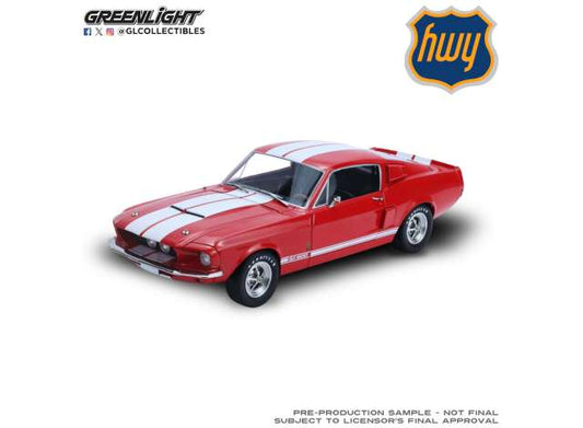 Pre-Order – 1967 Shelby GT500, candy apple red with white stripes 1:24 Highway 61 Model (hwy12400) – ETA. September 2026