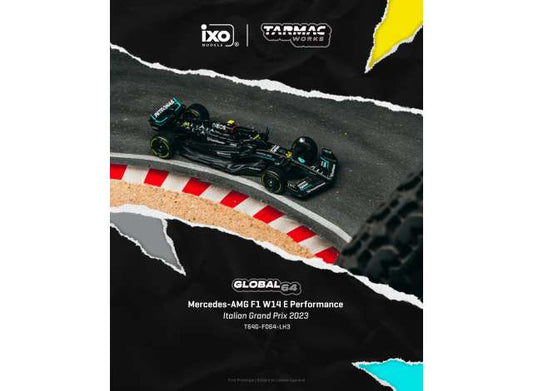 Pre-Order – 2023 Mercedes-AMG F1 W14, Lewis Hamilton, E Performance Italian Grand Prix, black/blue 1:64 Tarmac Model (TC-T64G-F064-LH3) – ETA. September 2026