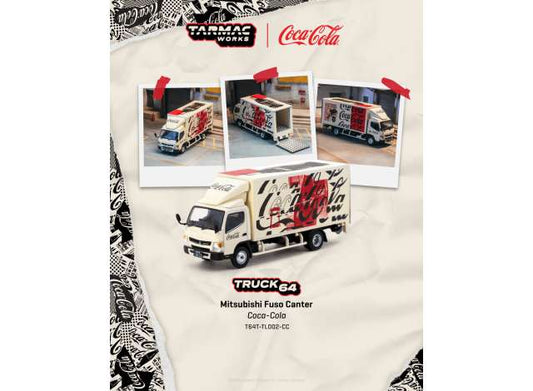 Pre-Order – Mitsubishi Fuso Canter *COCA- COLA*, white/red/black 1:64 Tarmac Model (TC-T64T-TL002CC) – ETA. September 2026
