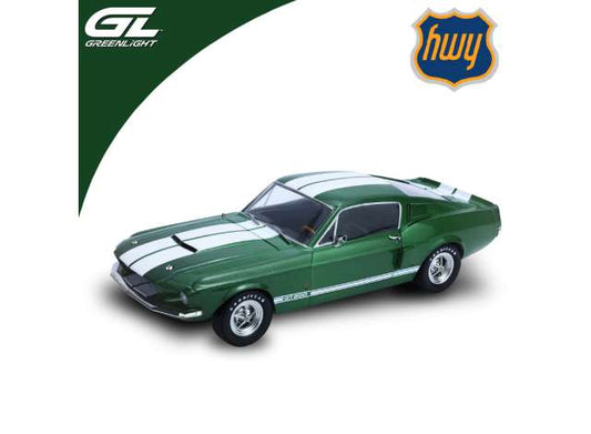 Pre-Order – 1967 Shelby GT500, dark moss green with white stripes 1:24 Highway 61 Model (hwy12401) – ETA. September 2026