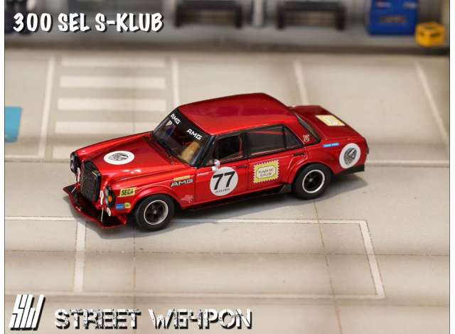 Pre-Order – Mercedes-Benz 300SEL, red pig 1:64 Street Weapon Model (STW239) – ETA. July/August 2026