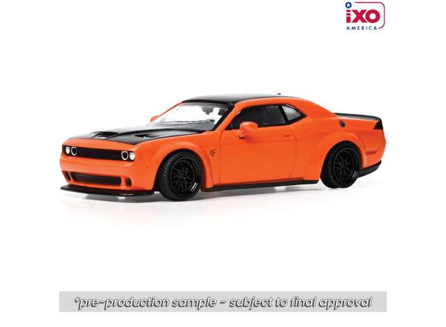 Pre-Order – 2019 Dodge Challenger SRT Hellcat, Go Mango 1:64 IXO America Model (ixoU64RDC001) – ETA. July/August 2026