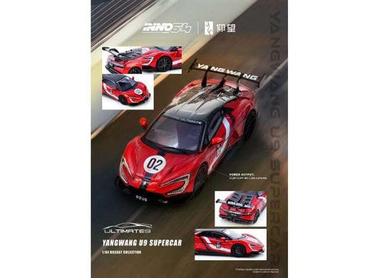 Pre-Order – 2025 YANGWANG U9 Nurburgring Test Car *World Fastest EV Supercar*, red/black 1:64 Inno Models Model (IN64-YWU9-NURB) – ETA. July/August 2026