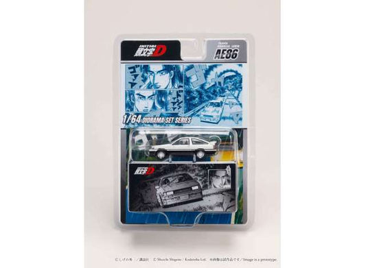 Pre-Order – Toyota Corolla Levin (AE86)/ INITIAL D Wataru Akiyama vs Keisuke Takahashi, white/black 1:64 Hobby Japan Model (HJDMD008A) – ETA. September 2026