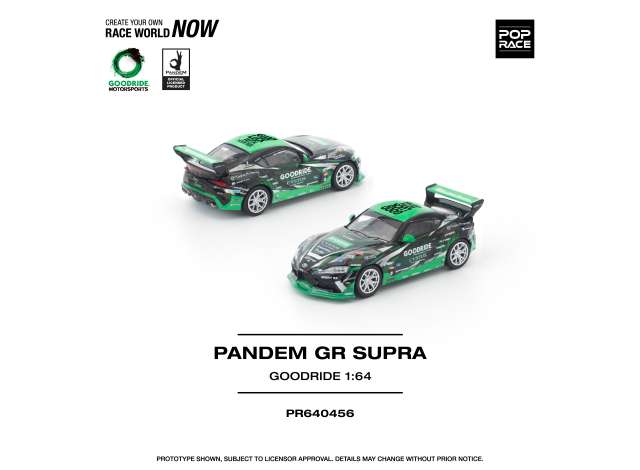 Pre-Order – Pandem GR Supra *Goodride*, black/green 1:64 Pop Race Limited Model (PR640456) – ETA. July/August 2026