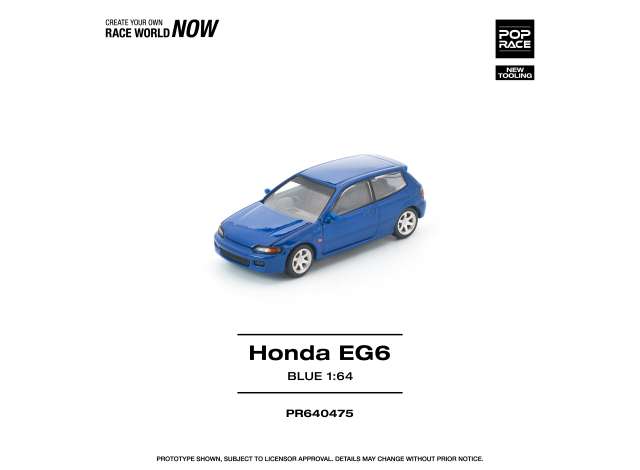 Pre-Order – Honda Civic (EG6), captiva blue 1:64 Pop Race Limited Model (PR640475) – ETA. July/August 2026