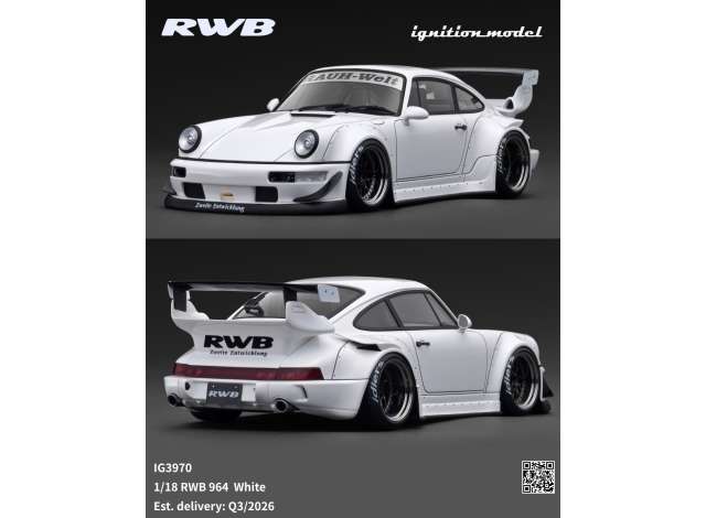 Pre-Order – RWB 964, white 1:18 Ignition Model (IG3970) – ETA. October/November 2026