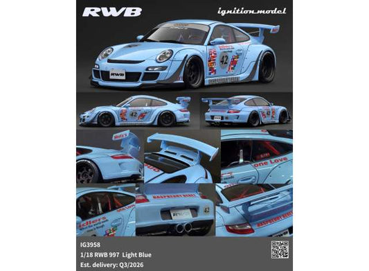 Pre-Order – RWB 997, light blue 1:18 Ignition Model (IG3958) – ETA. October/November 2026