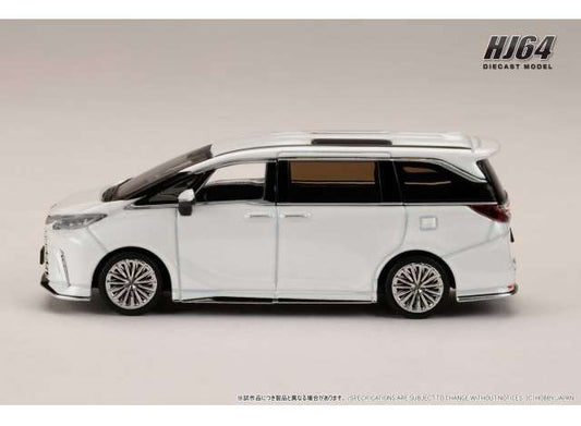 Pre-Order – Lexus LM Customized Version 6 seater 500h, sonic quartz 1:64 Hobby Japan Model (HJ645076BW) – ETA. July/August 2026