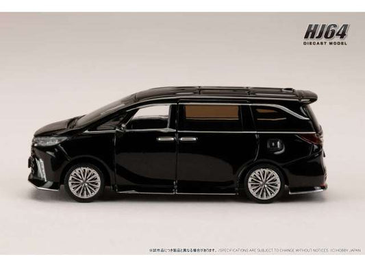Pre-Order – Lexus LM Customized Version 6 seater 500h, graphite black glass flake 1:64 Hobby Japan Model (HJ645076BBK) – ETA. July/August 2026