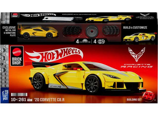 Pre-Order – Brick Shop *Hot Wheels Speed series* 2020 Corvette C8.R Building Set, yellow 1:32 Hotwheels Brick Shop Model (HWBSJKR19) – ETA. December 2027