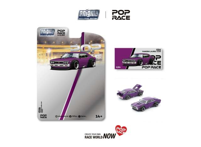Pre-Order - 1:64 POP RACE Enigma Exclusive Pandem Nissan Laurel C130 PRE026 Stocks Due Apr / May 2026