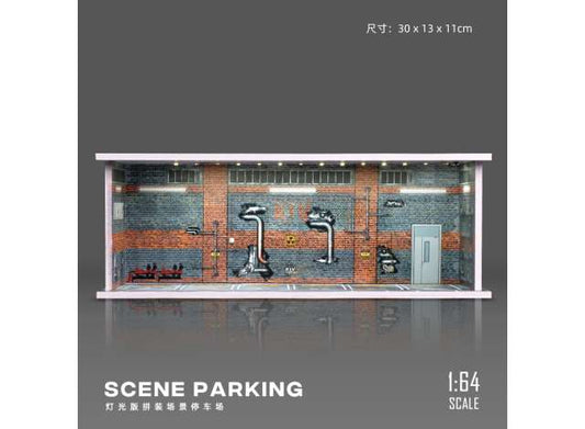 Pre-Order – Old factory parking lot with light, various 1:64 Black Box Diorama Model (KW384-C) – ETA. July/August 2026