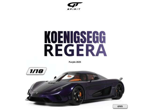 Pre-Order – 2025 Koenigsegg Regera *Resin serie*, purple 1:18 GT Spirit Model (GT973) – ETA. November 2026
