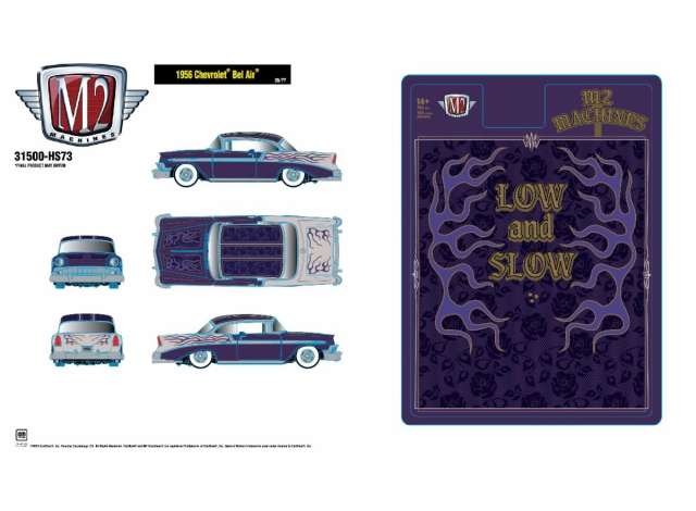 Pre-Order – 1956 Chevrolet Bel Air, purple 1:64 M2 Machines Model (M2-31500HS73) – ETA. July/August 2026