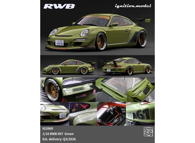 Pre-Order – RWB 997, green 1:18 Ignition Model (IG3960) – ETA. October/November 2026