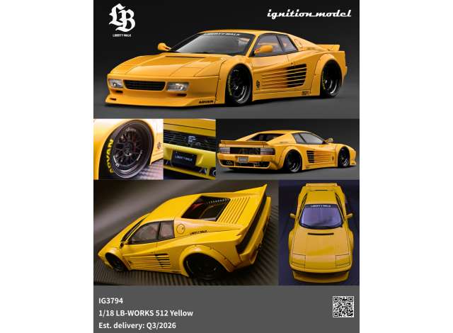 Pre-Order – LB-WORKS 512, yellow 1:18 Ignition Model (IG3794) – ETA. October/November 2026
