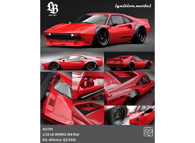 Pre-Order – LB-WORKS 308, red 1:18 Ignition Model (IG3795) – ETA. October/November 2026