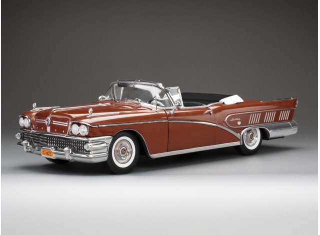 Pre-Order – 1958 Buick Limited Riviera Open Convertible, garnet red 1:18 SunStar Model (sun4822) – ETA. July/August 2026