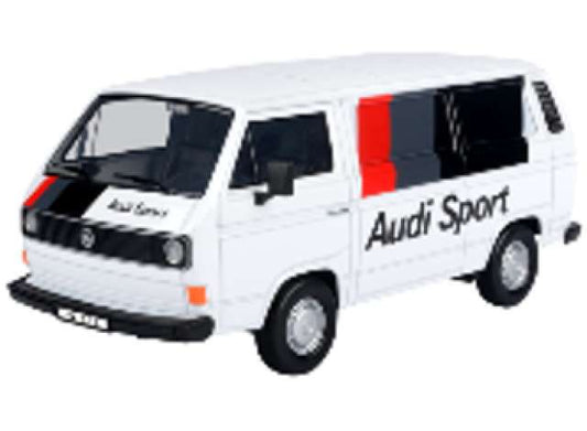 Pre-Order – Volkswagen Type 2 (T3) *Audi Sport*, white/black/red 1:24 Motor Max Model (mmax79596) – ETA. July/August 2026