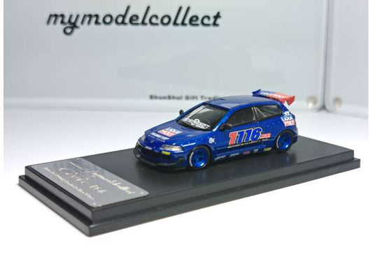 Pre-Order – Honda Civic EG6 *1116 Auto Garage* wheel & tire, blue/red 1:64 My Model Collect Model (MMC640013I) – ETA. July/August 2026