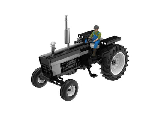 Pre-Order – 1973 Tractor with Farmer Figure *Down on the Farm Series 12*, black/silver 1:64 GreenLight Model (gl48120C) – ETA. December 2026