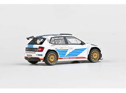 Pre-Order - 1:43 Abrex 2015 Skoda Fabia III R5, Rallye Monte-Carlo 2017 Design, White/Blue/Red AB143XAB-605T4E Stocks Due Jul / Aug