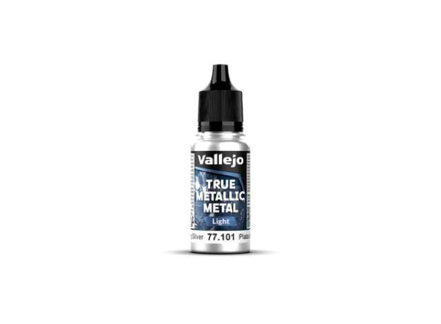 Pre-Order – 18 ml True Metallic Metal LIGHT 101, sterling silver 1:0 Vallejo Model (VAL77101) – ETA. September 2026