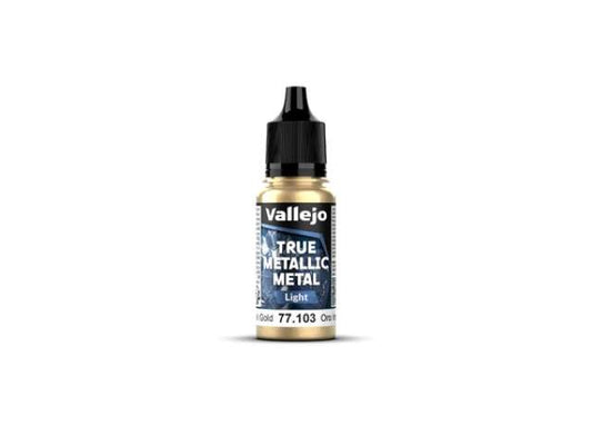 Pre-Order – 18 ml True Metallic Metal LIGHT 103, imperial gold 1:0 Vallejo Model (VAL77103) – ETA. September 2026