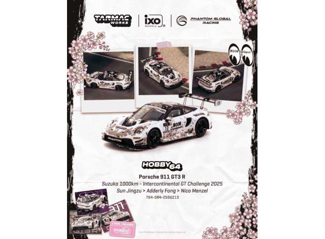 Pre-Order – 2025 Porsche 911 (992) GT3 R No.13 Suzuka 1000 Km TCT6408425SUZ13 Stocks Due Jul / Aug 2026 1:64 Tarmac Works Diecast Model