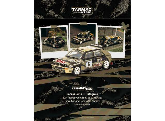 Pre-Order – 1993 Lancia Delta HF Integrale No.6 Piero Longhi Ecr Piancavallo Rally Winner TCT6404993PIR06 Stocks Due Jul / Aug 2026 1:64 Tarmac Works Diecast Model