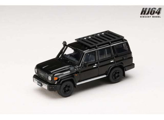 Pre-Order – 2023 Toyota Landcruiser 70 (GDJ76W) Customized Version, attitude black mica 1:64 Hobby Japan Model (HJ642090BK) – ETA. July/August 2026