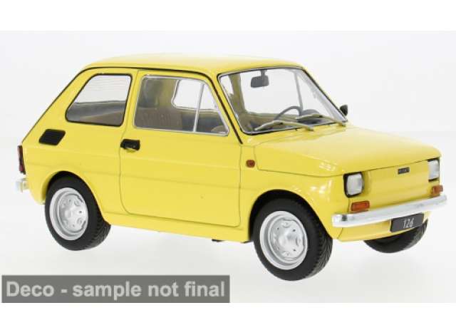 Pre-Order – 1972 Fiat 126, yellow 1:18 MCG Model (MCG18667) – ETA. July/August 2026