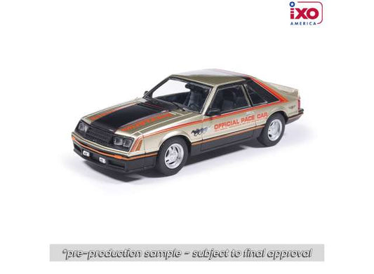 Pre-Order – 1979 Ford Mustang Indianapolis 500 Pace Car, silver 1:43 IXO America Model (ixoU43RDC014) – ETA. October/November 2026