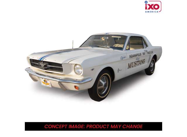 Pre-Order – 1964 1/2 Ford Mustang Indianapolis 500 Pace Car, white 1:43 IXO America Model (ixoU43RDC015) – ETA. October/November 2026