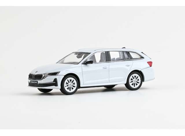 Pre-Order - 1:43 Abrex 2024 Skoda Octavia IV FL Combi, Moon White Metallic AB143AB-050EJ Stocks Due Jul / Aug