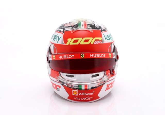 Pre-Order – C. Leclerc #16 1000th Ferrari GP Tuscany GP Formula 1 2020 helmet, red/white 1:5 Magazine Models Model (HELFE0G1) – ETA. July/August 2026