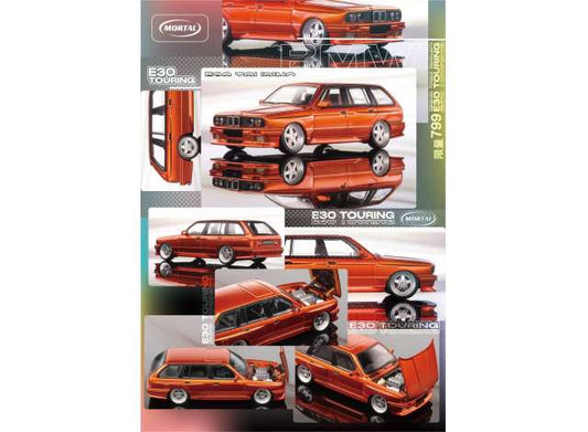 Pre-Order – BMW E30 Wagon wide-body, orange 1:64 Mortal Model Model (MT-012) – ETA. July/August 2026