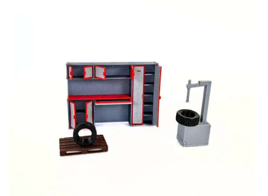 Pre-Order – Garage Interior Furniture 1:43 Dioramatoys Model (DTJ4373) – ETA. July/August 2026